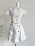 Sweet And Cute White Doll Collar Printed A-line Short 16th Birthday Homecoming Dress HZ1022