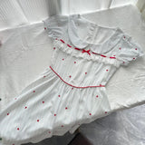 Sweet And Cute White Doll Collar Printed A-line Short 16th Birthday Homecoming Dress HZ1022