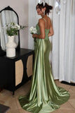 Sexy Silver Spaghetti Straps Mermaid Appliqued Prom Dress HZ1121