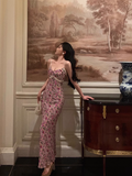 Classy Mermaid Spaghetti Straps Pink Floral Long 18th Birthday Dress Party Gown 21st Birthday Outfits Birthday Dress Ideas For Women HZ1121