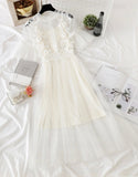 Cute A Line Tulle Lace Applique Dress Summer Dress HZ1022