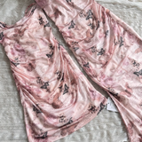 Cute Mermaid Spaghetti Straps Pink Floral Long Summer Dress For Women HZ1121