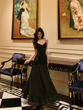Elegant Mermaid Black Chiffon Sleeveless 21st Birthday Dress Party Gown Birthday Outfits Birthday Dress Ideas For Women HZ1121
