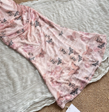 Cute Mermaid Spaghetti Straps Pink Floral Long Summer Dress For Women HZ1121