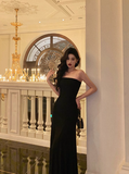 Sexy Mermaid Strapless Black 18th Birthday Dress Floor Length Party Birthday Outfits For Women HZ1121