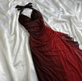 Beautiful Halter Birthday Party Dresses Red Prom Dresses HZ1022
