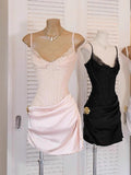 Modest Sheath Spaghetti Straps Little Black Dress Party Dresses Short Formal Homecoming Dresses Night Chic Elegant Cocktail Dresses 16th Birthday Outfits Lace Hoco Dress HZ1121
