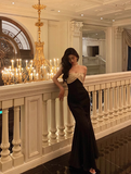 Elegant Mermaid Sweetheart Black Satin 23rd Birthday Dress Party Gown Birthday Outfits Birthday Dress Ideas For Women HZ1121