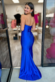 Strapless Ruched Mermaid Prom Dress with High HZ0308