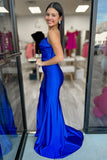 Strapless Ruched Mermaid Prom Dress with High HZ0308