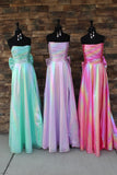 Strapless Metallic Ruched Prom Dress with HZ0308