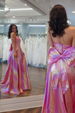 Strapless Metallic Ruched Prom Dress with HZ0308