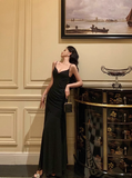 Elegant Mermaid Black Chiffon Sleeveless 21st Birthday Dress Party Gown Birthday Outfits Birthday Dress Ideas For Women HZ1121