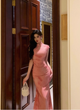 Sexy Mermaid High Neckline Pink 18th Birthday Dress Long Party Birthday Outfits For Women For Women HZ1121