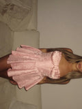 Cute A line Sweetheart Lace Pink Mini Short Formal 8th Grade Homecoming Dresses Summer Middle School Hoco Dress Homecoming Outfits Birthday Outfit HZ1121
