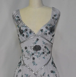 Vintage A line V Neck Light Gray Chiffon Formal 8th Grade Homecoming Dress Summer Middle School Hoco Dresses Birthday Outfits HZ1121