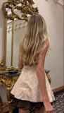 Cute A Line Strapless Satin Champagne Mini Short Formal 8th Grade Homecoming Dresses Summer Middle School Hoco Dress 18th Birthday Outfits HZ1121
