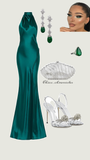 Sexy Mermaid High Neck Dark Green Satin Long Prom Dresses Party Dress Birthday Outfits Graduation Dresses HZ1121