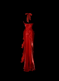 Elegant Sheath Halter Red Satin Long Prom Dresses Party Dress Summer 20th Birthday Outfits 18th Birthday Dresses HZ1121