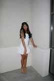 Modest Sheath Square Neck White Mini Short Formal 8th Grade Homecoming Dresses Middle School Hoco Dress Cocktail Outfits HZ1121