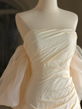 Princess Bridal Dress Sheath Strapless Wedding Dress With Short Sleeves Wedding Dresses Modest Wedding Gowns HZ1121