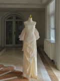 Princess Bridal Dress Sheath Strapless Wedding Dress With Short Sleeves Wedding Dresses Modest Wedding Gowns HZ1121