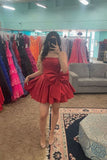 Classy Ball Gown Strapless Burgundy Short Mini Formal 8th Grade Homecoming Dresses Middle School Hoco Court Dress 16th Birthday Dress Hoco Outfits HZ1121