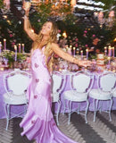 Sexy Mermaid Spaghetti Straps Satin Long Prom Dresses Party Dress 20th Birthday Outfits Graduation Dresses HZ1121