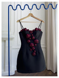 Pretty Ball Gown Spaghetti Straps Little Black Dress Formal Homecoming Dresses Middle School Short 21st Birthday Outfits Graduation Dress Mini Cocktail Dresses HZ1121