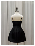 Pretty Ball Gown Spaghetti Straps Little Black Dress Formal Homecoming Dresses Middle School Short 21st Birthday Outfits Graduation Dress Mini Cocktail Dresses HZ1121