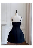 Pretty Ball Gown Spaghetti Straps Little Black Dress Formal Homecoming Dresses Middle School Short 21st Birthday Outfits Graduation Dress Mini Cocktail Dresses HZ1121