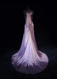 Vintage A Line V Neck Grape Sleeveless Satin Long Prom Dresses Party Dress 18th Birthday Outfits Graduation Dresses HZ1121