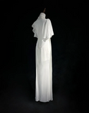 Vintage Bridal Dress Mermaid Square Neck Chiffon White Long Wedding Dress Retro Wedding Dresses Modest Wedding Gowns HZ1121
