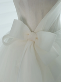 Pretty Wedding Dress Ball Gown Strapless White Sleeveless Tulle Long Vintage Wedding Dresses Bridal Gowns Brides Gown HZ1121