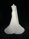 Retro Wedding Dress 1950s 1940s Mermaid One Shoulder Chiffon White Long Wedding Dresses Bridal Gowns Brides Gown HZ1121