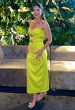 Elegant Sheath Sweetheart Yellow Satin Prom Dresses Party Dress Summer 20th Birthday Outfits 18th Birthday Dresses HZ1121