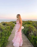 Elegant A Line Spaghetti Straps Pink Chiffon Long Prom Dresses Party Dress Summer 20th Birthday Outfits 18th Birthday Dresses HZ1121