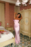 Sexy Sheath Pink Strapless Long Birthday Dress Prom Dress Baddie Birthday Outfit HZ1121