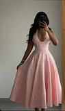 Cute Ball Gown Pink Halter Satin Long Birthday Dress Prom Dress Baddie Summer Birthday Outfit HZ1121