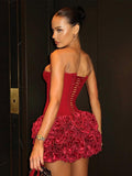 Sexy Sheath Burgundy Satin Short Summer Birthday Dress Hoco Dress Birthday Outfit 18th Birthday Mini Party Dresses HZ1121
