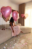 Cute A line V Neckline Floral Satin Long Birthday Dress Prom Dress Baddie Summer Birthday Outfit HZ1121