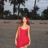 Sexy Sheath Spaghetti Straps Red Sequin Short Summer Birthday Dress Hoco Dress Birthday Outfit 18th Birthday Mini Party Dresses HZ1121