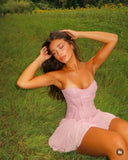 Cute A Line Sweetheart Pink Chiffon Short Summer Birthday Dress Hoco Dress Birthday Outfit 18th Birthday Mini Party Dresses HZ1121