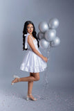 Cute A Line Spaghetti Straps White Short Summer Birthday Dress Hoco Dress Birthday Outfit 18th Birthday Mini Cocktail Dresses HZ1121