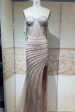Sexy Mermaid Off The Shoulder Champagne Long Birthday Dress Prom Dress Baddie Summer Birthday Outfit HZ1121