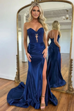 Elegant Sheath Royal Blue Sweetheart Long Birthday Dress Prom Dress Baddie Summer 20th Birthday Outfit HZ1121