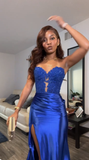 Elegant Sheath Royal Blue Sweetheart Long Birthday Dress Prom Dress Baddie Summer 20th Birthday Outfit HZ1121