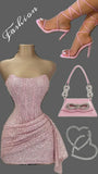 Sexy Sheath Strapless Sequin Short Summer 20th Birthday Dress Hoco Dress Birthday Outfit 18th Birthday Mini Party Dresses HZ1121