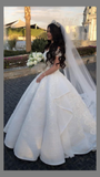 Vintage Bridal Gown Ball Gown Off The Shoulder White Lace Wedding Dresses Minimalist Bridal Gowns HZ1121
