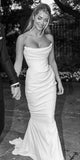 Romantic Bridal Gown Mermaid Strapless White Ruffles Wedding Dresses Minimalist Bridal Gowns HZ1121